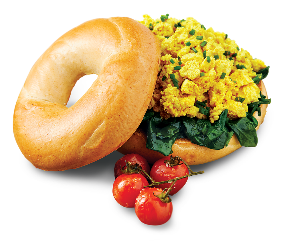 Tofoo Scrambled bagel